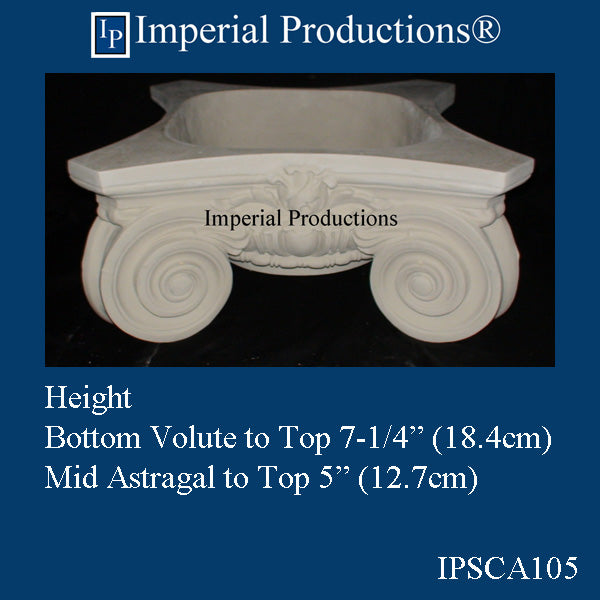 IPSCA105-POL-PK2 Scamozzi Capital Inside Hole 10-1/4" Pack of 2 - Custom Order