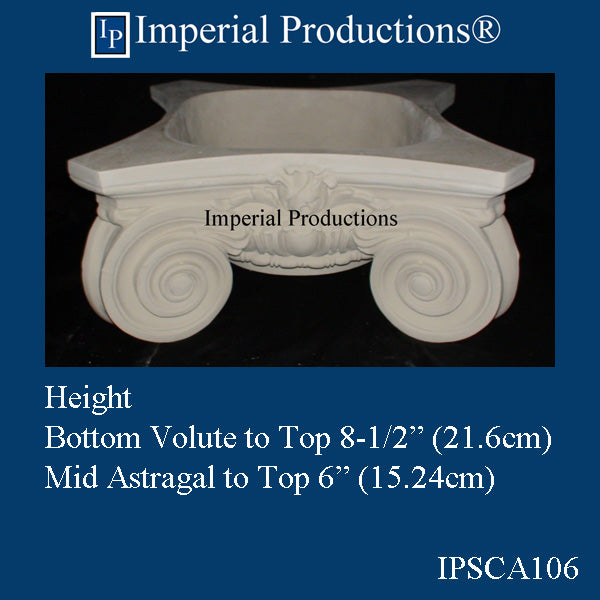 IPSCA106-POL-PK2 Scamozzi Capital Inside Hole 12-1/4" Pack of 2