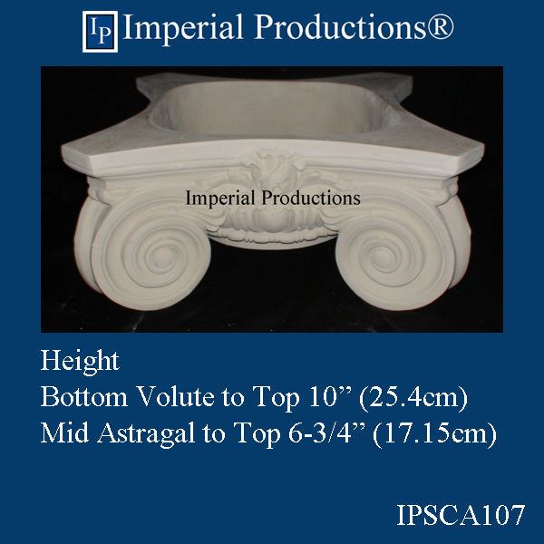 IPSCA107-POL-PK2 Scamozzi Capital Inside Hole 14-1/4" Pack of 2 - Custom Order