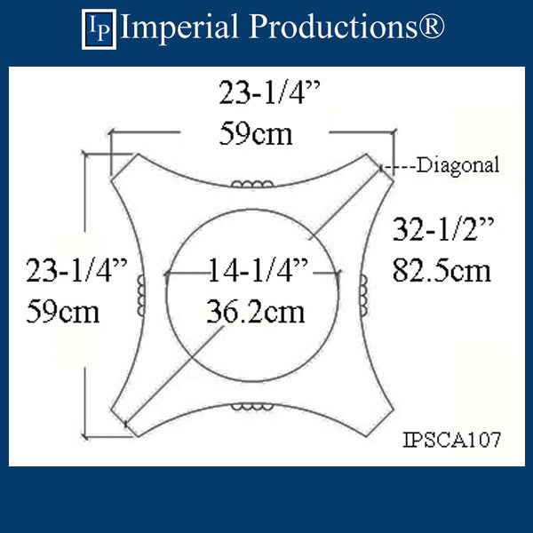IPSCA107-POL-PK2 Scamozzi Capital Inside Hole 14-1/4" Pack of 2 - Custom Order