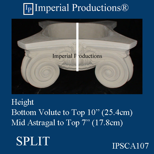 IPSCA107-POL-SPLIT-PK2 Scamozzi Split Capital Inside Hole 12-1/4" Pack of 2