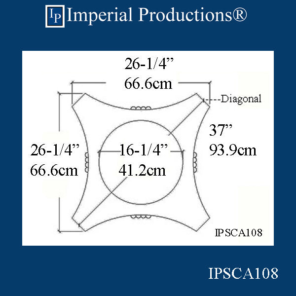 IPSCA108-POL-PK2 Scamozzi Capital Bottom Circle 17-1/2" Pack of 2