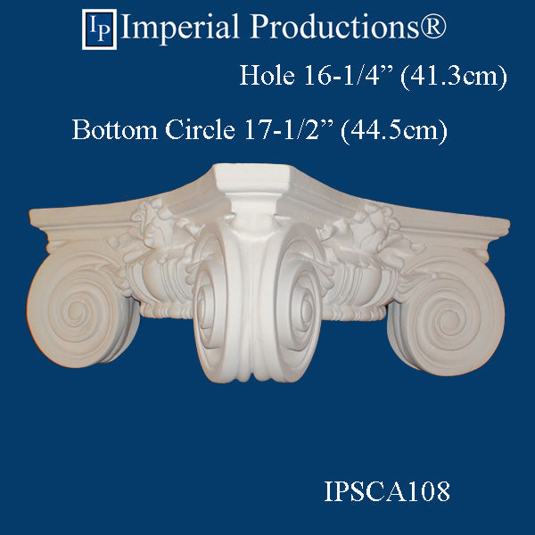 IPSCA108-POL-PK2 Scamozzi Capital Bottom Circle 17-1/2" Pack of 2