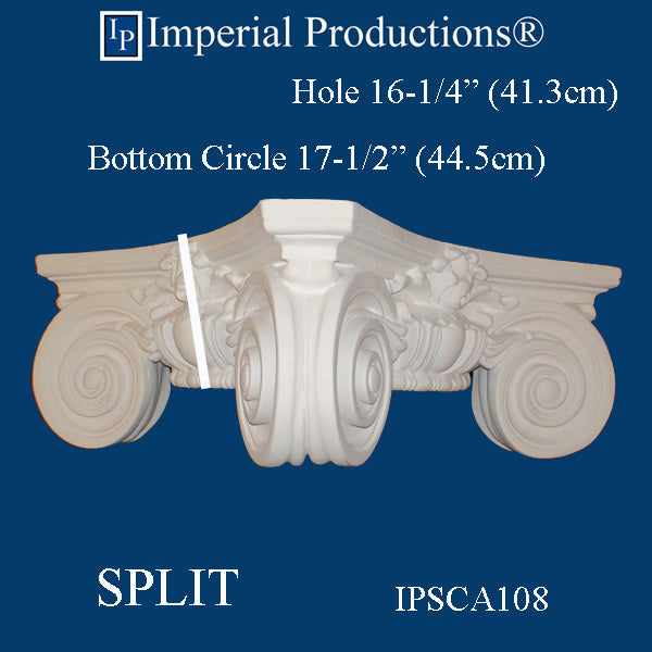 IPSCA108-POL-SPLIT-PK2 Scamozzi Split Capital Bottom Circle 17-1/2" Pack of 2