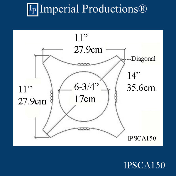 IPSCA150-POL-PK2 Scamozzi Capital Hole 6-3/4", Pack of 2, ArchPolymer, Add to Cart for Shipping Costs or Free Depot Pickup