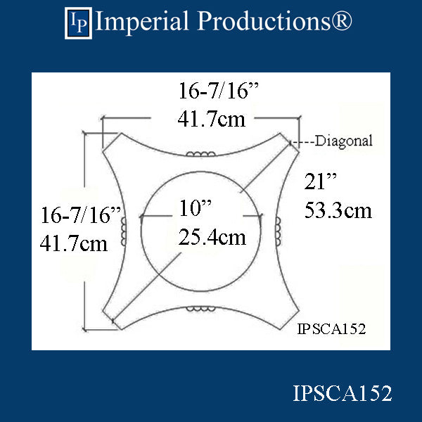 IPSCA152-POL-PK2 Scamozzi Capital Inside Hole 10" Pack of 2