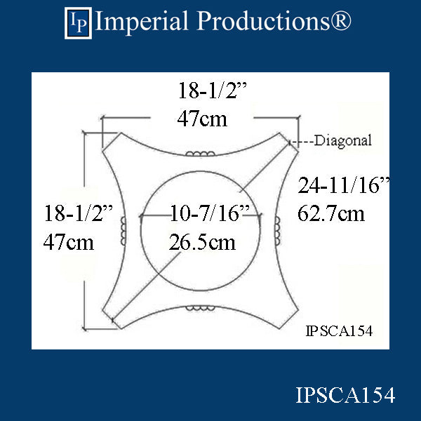 IPSCA154-POL-PK2 Scamozzi Capital Inside Hole 10-7/16" Pack of 2 - Custom Order