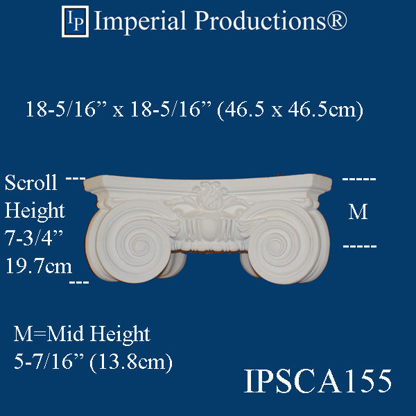 IPSCA155-POL-PK2 Scamozzi Capital Inside Hole 12-3/16" Pack of 2 - Custom Order