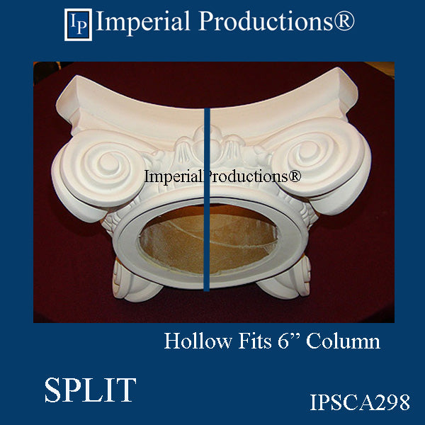 IPSCA298-POL-SPLIT-PK2 Scamozzi Split Capital Fits 6" Column Sold Pack 2