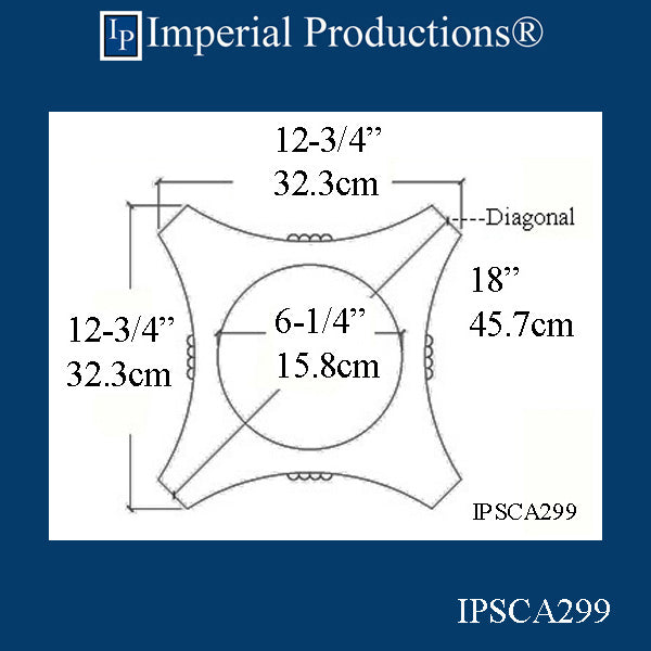 IPSCA299-GRG-PK2 Scamozzi Capital Fits 6-1/4" Pack of 2 GRG-NeoPlaster - Custom Order
