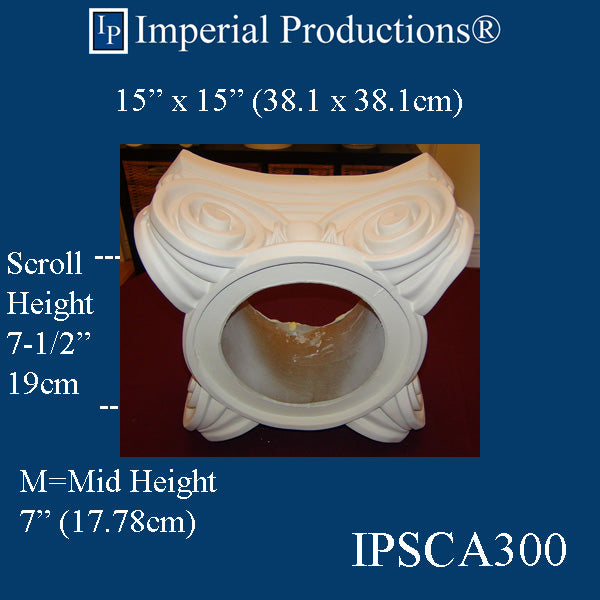 IPSCA300-GRG-PK2 Scamozzi Capital Inside Hole Fits 8" Pack of 2 - Custom Order