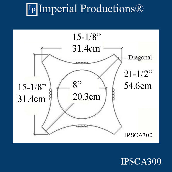 IPSCA300-POL-PK2 Scamozzi Capital Inside Hole Fits 8" Pack of 2