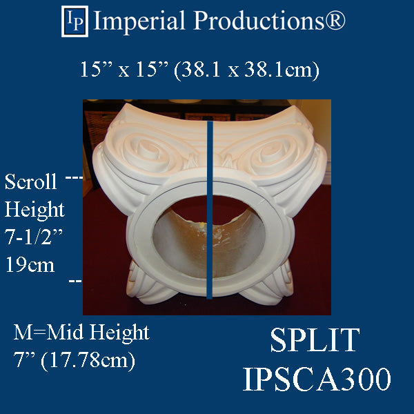 IPSCA300-POL-SPLIT-PK2 Scamozzi Split Capital Inside Hole Fits 8" Pack of 2