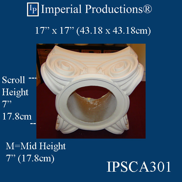 IPSCA301-POL-PK2 Scamozzi Capital Inside Hole Fits 12" Pack of 2 - Custom Order