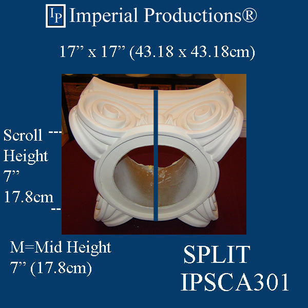 IPSCA301-POL-SPLIT-PK2 Scamozzi Capital Split Inside Hole Fits 12" Pack of 2