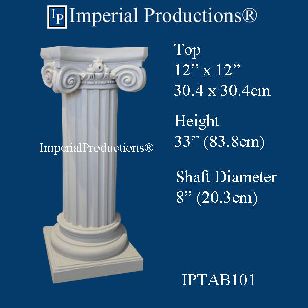 IPTAB101-GRG Scamozzi Column Table Base 12" x 12" x 33"