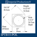 IPTB10-APOL-PK2 Tuscan Base ArchPolymer Hole 9-3/4" Pack of 2