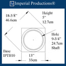 IPTB10-CAP-APOL-PK4 Tuscan Capital ArchPolymer Hole 9-3/4" Pack of 4