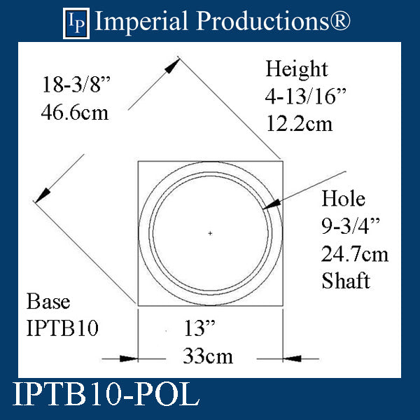 IPTB10-EPOL-PK2 Tuscan Base - Fits 9-3/4" Pack of 2