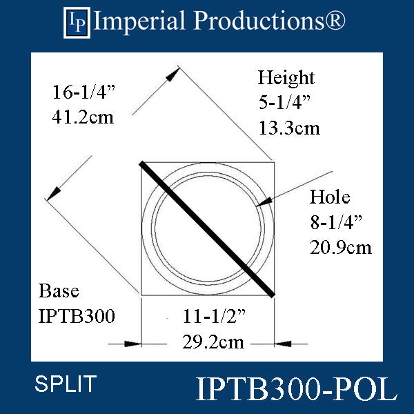 IPTB300-POL-SPLIT-KIT-PK2 Tuscan Base Split ArchPolymer- Hole 8-1/4" Pack 2