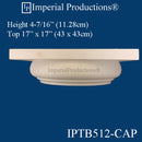 IPTB512-CAP-POL-PK2 Tuscan Capital - Hole 11-7/8" Pack of 2  Custom Order, Pack of 2