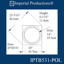IPTB531-POL Tuscan Base ArchPolymer- Hole 14-1/16" Pack 2