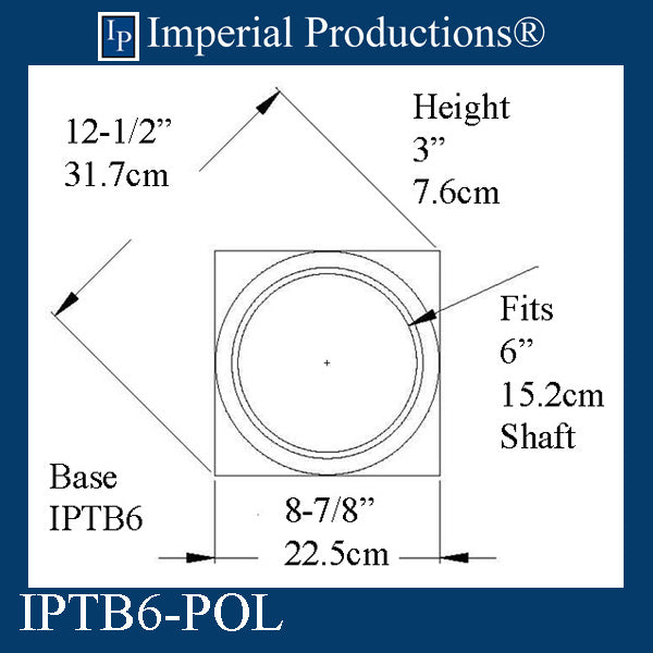 IPTB6-EPOL-PK2 Tuscan Base - Fits 6" Pack of 2