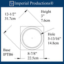 IPTB6-APOL-PK2 Tuscan Base ArchPolymer, Hole 5-13/16" Pack of 2, Custom Order