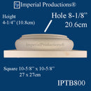 IPTB800-GRG-PK2 Tuscan Base - Hole 8-1/8"  GRG-NeoPlaster Custom Order Pack of 2