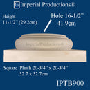 IPTB900-BASE-GRG-PK2 Tuscan Base GRG-NeoPlaster Hole 16-1/2", Pack of 2, Custom Order