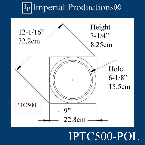 IPTC500-POL-PK2 Tuscan Capital - Hole 6-1/8" Pack of 2
