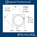 IPTC505-POL-PK2 Tuscan Capital - Hole 12-1/2" Pack of 2