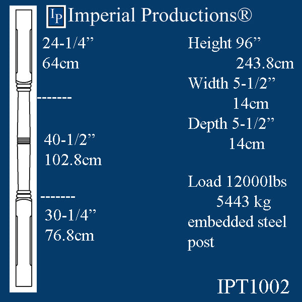 IPTP1002-POL-PK2 Load Bearing Porch Posts Pack of 2