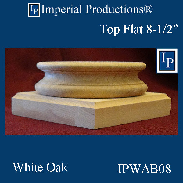 IPWAB08-WOK Attic Base Top Flat 8-1/2", White Oak, Each