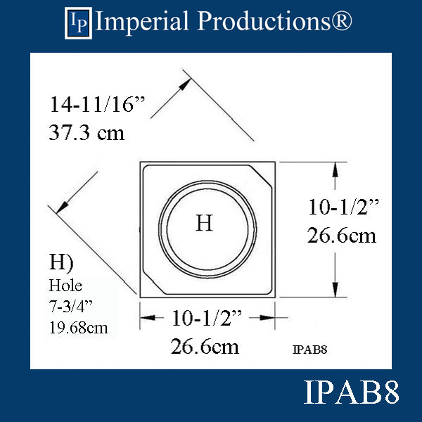 IPAB8-BASE-POL-PK4 Attic Base Hole 7-3/4" ArchPolymer pack of 4 Custom Order