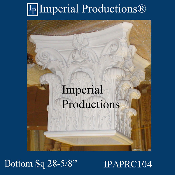 IPAPRC104-POL Corinthian Capital - Square Bottom 28-5/8 inches - Custom Allow 2 Weeks