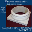 IPATTC210-GRG Attic Base Hole 10-1/4" GRG-NeoPlaster, Pack of 2, Custom Order