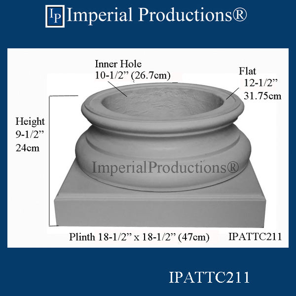 IPATTC211-GRG-PK2 Attic Base Hole 12-1/4" GRG-NeoPlaster pack of 2