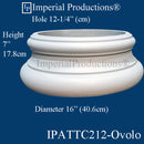 IPATTC212-POL Attic Ovolo only Hole 12-1/4" ArchPolymer, Pack of 2, Custom Order