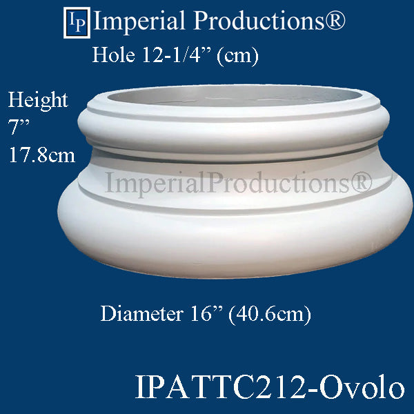 IPATTC212-POL Attic Ovolo only Hole 12-1/4" ArchPolymer, Pack of 2, Custom Order
