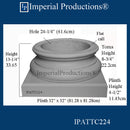 IPATTC224-GRG-PK4 Attic Base Hole 24-1/4" GRG-NeoPlaster pack of 4