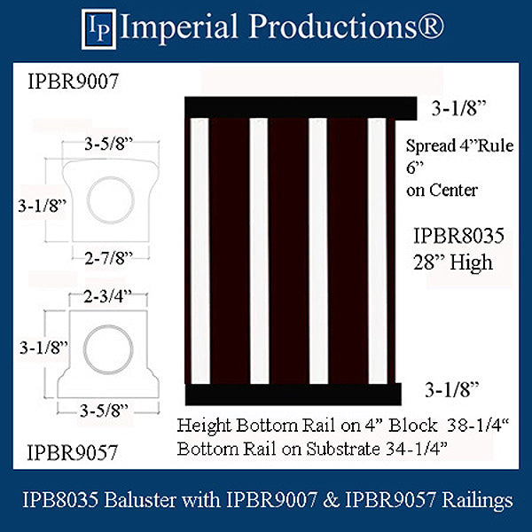 IPB8035 Modern Series 2 Baluster 28 inch, Pack of 10