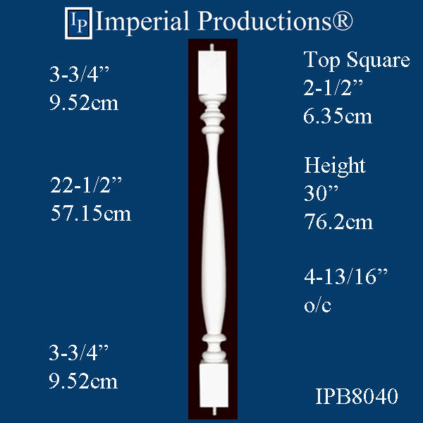 IPB8040 Colonial Series 2 Baluster 30 inch, Pack of 10