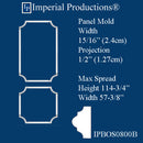 IPBOS0800B-POL Boiserie Multi-Part Collection Max 114-3/4" x 57-3/8" ArchPolymer, Set