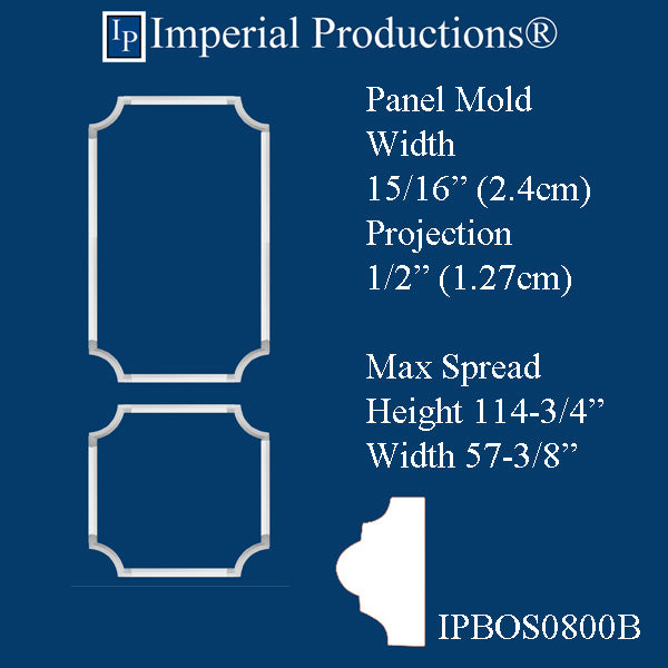 IPBOS0800B-POL Boiserie Multi-Part Collection Max 114-3/4" x 57-3/8" ArchPolymer, Set