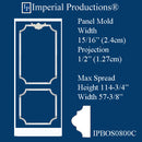 IPBOS0800C-POL Boiserie Multi-Part Collection Max 114-3/4" x 57-3/8" ArchPolymer, Set