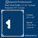 IPBOS0801B-POL Boiserie Multi-Part Collection Max 114" x 114" ArchPolymer, Set