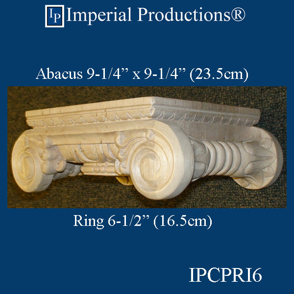 IPCPRI6 Roman Ionic Capital Hard Maple 6-1/2" Pack of 2 add to cart for shipping or free depot pickup