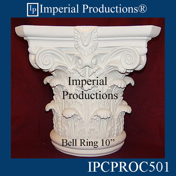 IPCPROC501-POL Roman Corinthian Capital Bottom Ring 10" ArchPolymer, Each