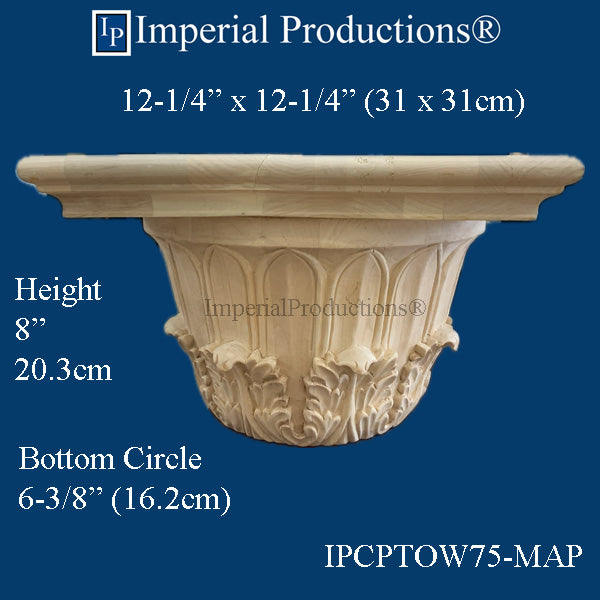 IPCPTOW75-MAP-PK2 Temple Winds Capital Bottom Circle 6-3/8" Hard Maple Pack of 2